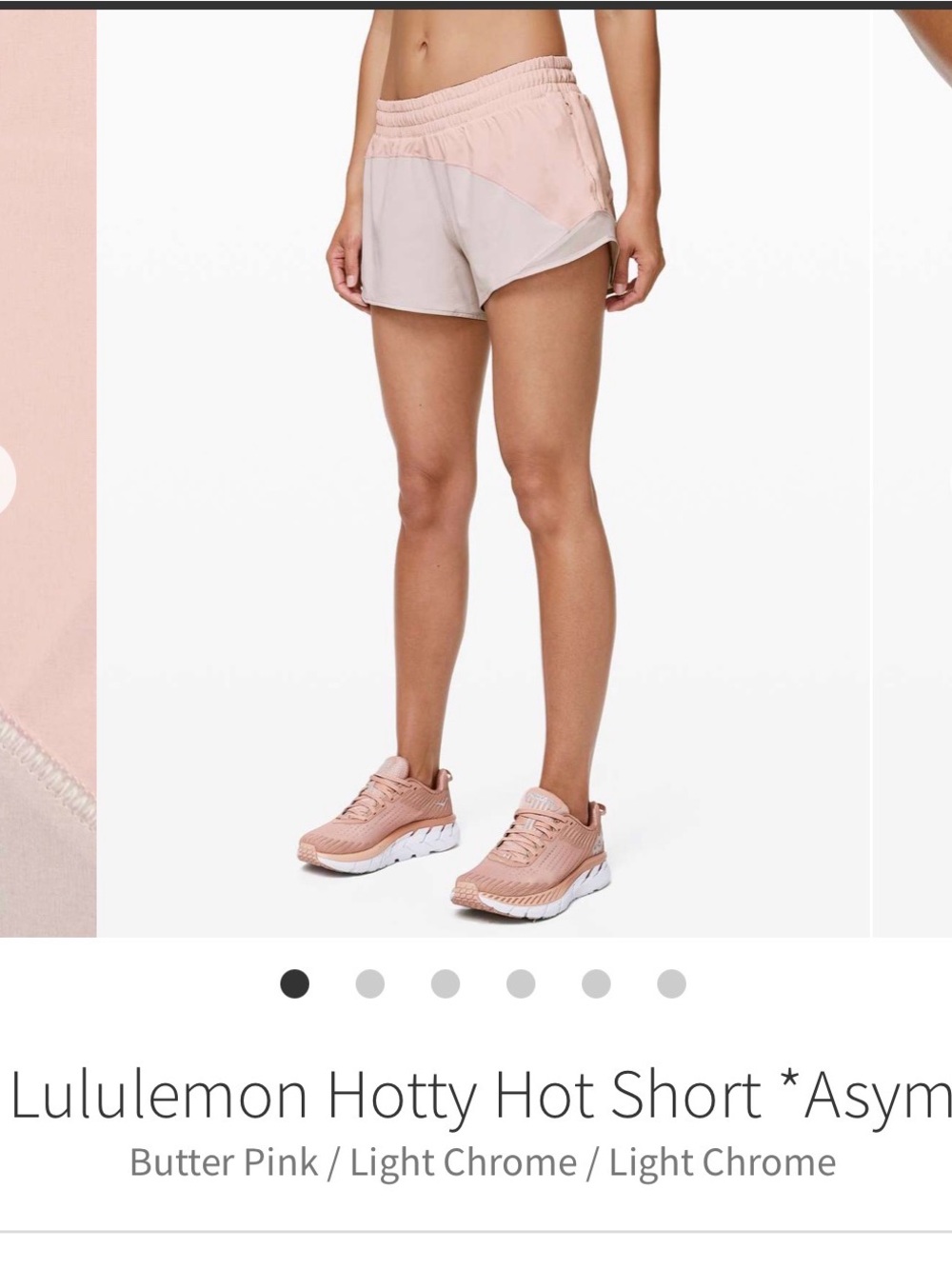 lululemon athletica Butter Pink and Light Chrome Athletic Shorts